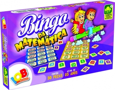 Bingo da matemática - Jogo educativo de madeira com 30 peças - IOB