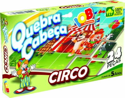 Quebra cabeça: Circo - Jogo educativo de madeira com 24 peças - IOB