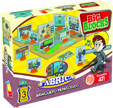 Big Blocks: Fábrica - Brinquedo pedagógico de madeira com 47 peças - IOB
