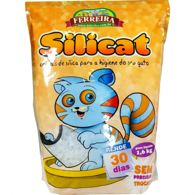 Areia Silicat para Gatos - 1,6kg / cx 8 un