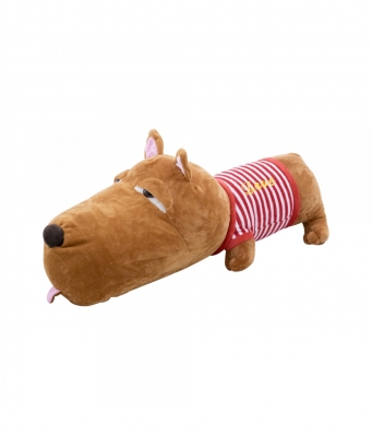 Cachorro Focinho Largo De Camisa Vermelha 56cm - Pelúcia