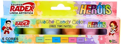 Tinta guache Candy Color com 6 cores 15ml - Radex
