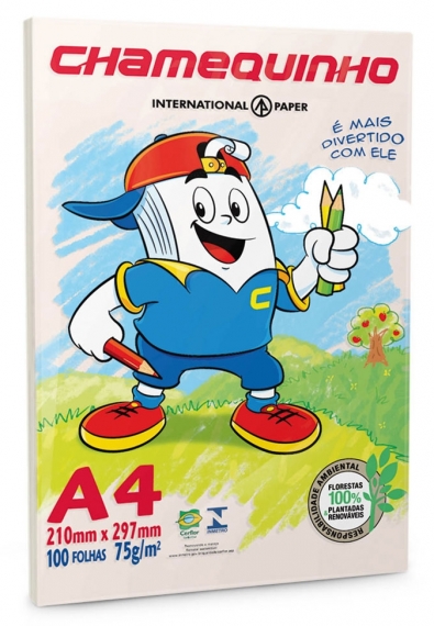 Papel sulfite marfim A4 75g 210X297mm - 100 Folhas - Chamequinho