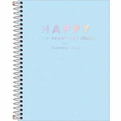 Agenda planner espiral happy Azul 2021 - Tilibra