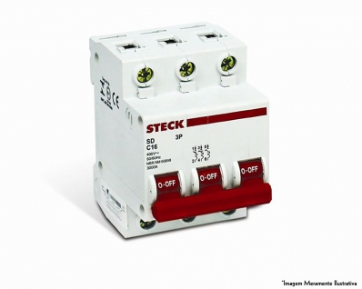 Disjuntor Steck Tripol Serie Sd63 C 20a Curva C 3ka