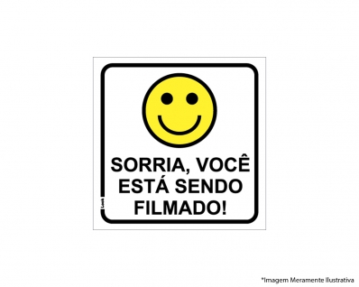 Placa Sinal.pvc 15x15cm Sorria Vc Esta Sendo Filmado 1404