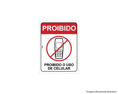 Placa Sinal.pvc 15x20cm Proibido O Uso De Celular 2259
