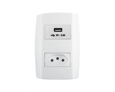 Tomada Ilumi Slim Usb+ Tom 10a 250v 801500b