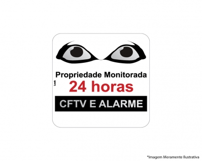 Placa Sinal.pvc 15x15cm Monitorada 24 Horas Ref 3067