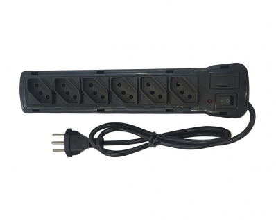 Filtro Linha Fiolux 6 Tomadas Bivolt Preto Blister