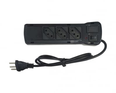 Filtro Linha Fiolux 3 Tomadas Bivolt Preto Blister