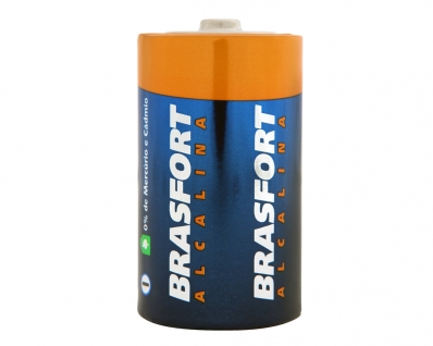 Pilha Alcalina Grande Brasfort 1,5V C/2Pcs 6303 Blister