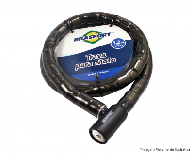 Cadeado Para Moto Com Chave 22Mm X 1,2M
