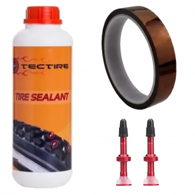 Kit Tubeless Tectire Selante 1000ml Válvula Fita Sem Amônia