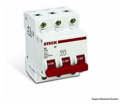 Disjuntor Steck Tripol Serie Sd63 C 50a Curva C 3ka