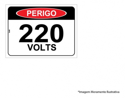 Placa Sinal.pvc 15x20cm Perigo 220 Volts