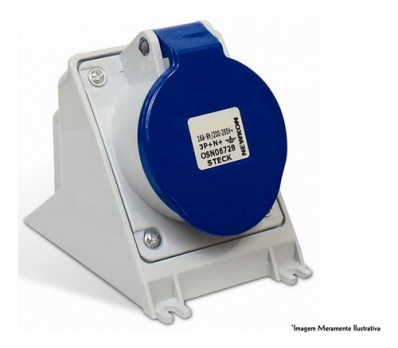 Tomada Steck Sobrepor 2p+t 32a 220v Azul N-3206