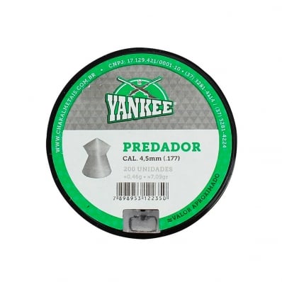 Chumbinho 4,5mm Chakal Yankee Premium Predador C/ 200 Unidades