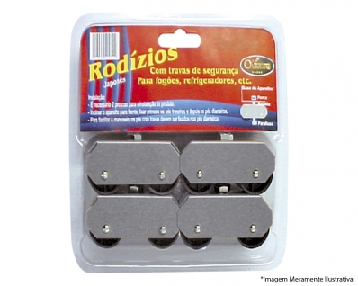 Rodizio Pe Gelad/Fogao Japones 4Pcs Inox Blister