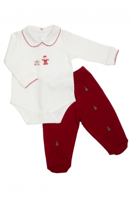 Conjunto Julieta Branco Saída Maternidade Pima Papai Noel