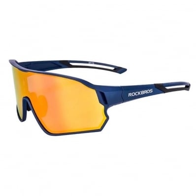 Óculos Esporte Corrida Ciclismo Rockbros Azul Uv400 Polarizado