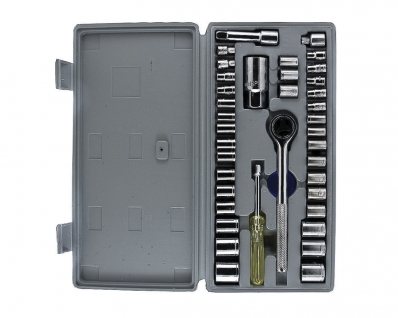 Soquete Jogo 40Pcs Encaixe 1/4-3/8" Importado
