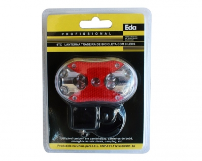 Lanterna Traseira P/Bicicleta 9 Leds 9Tc Blister