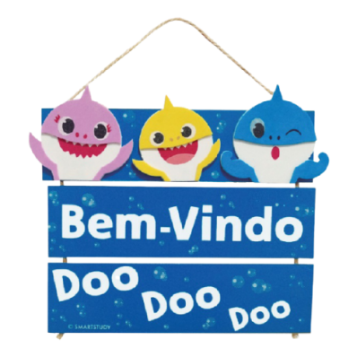 Placa Baby Shark Bem-Vindo Doo Doo Doo 