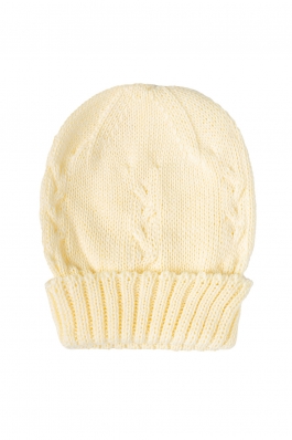 Gorro Babubô Amarelo Saída Maternidade Tricô