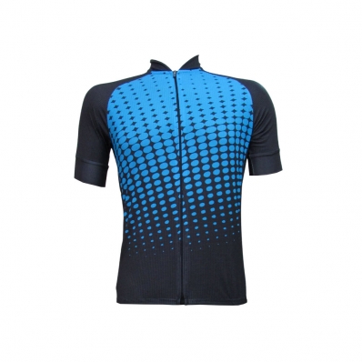CAMISA CICLISMO MAXPLUS CARBON AZUL (ZIPER TOTAL)
