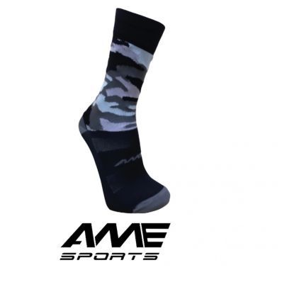 MEIA 67 PRETA CAMUFLADA CINZA TAM 38 A 43 - AME SPORTS