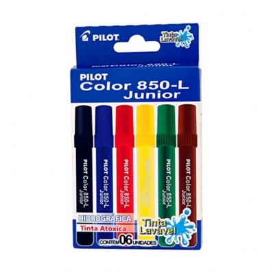 Caneta hidrográfica colors c/ 6 cores Junior 850-L - Pilot