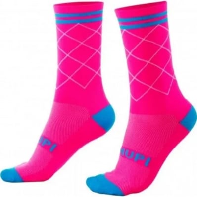 Meia De Ciclismo Corrida Rosa neon