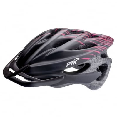 Capacete Ciclismo Runner Ptk Bike Mtb Speed Preto/Rosa