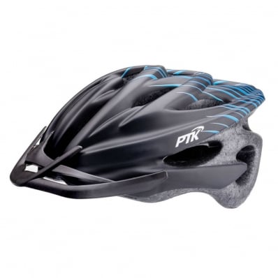 Capacete Ciclismo Runner Ptk Bike Mtb Speed Preto/Azul