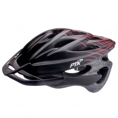 Capacete Ciclismo Runner Ptk Bike Mtb Speed Preto/Vermelho