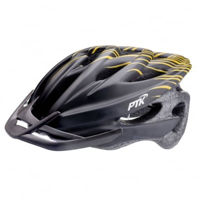 Capacete Ciclismo Runner Ptk Bike Mtb Speed Preto/Amarelo