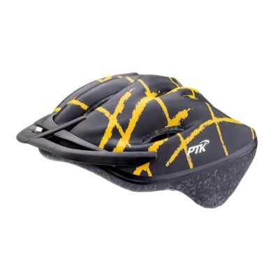 Capacete Ciclismo Ptk Mtb Bike apoio De Nuca Pódium Preto/Amarelo 