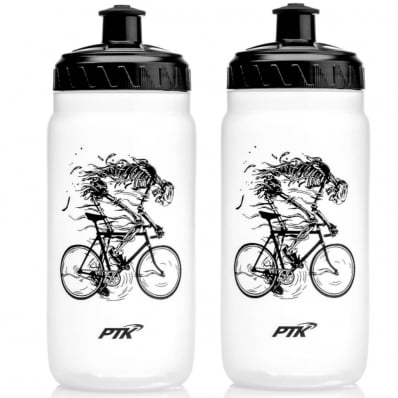 2x Garrafas Caramanhola Ciclismo Bike PTK Squeeze Incolor