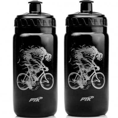 2x Garrafas Caramanhola Ciclismo Bike PTK Squeeze Preta