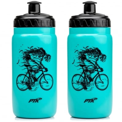 2x Garrafas Caramanhola Ciclismo Bike PTK Squeeze Verde