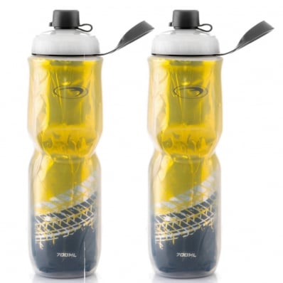 2x Garrafas Caramanhola Térmica Ciclismo 700ml Bike PTK Amarelo