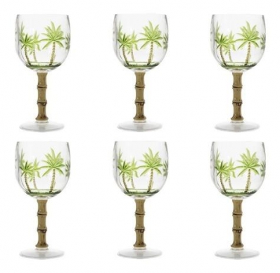 Jogo com 6 Taças Palm Tree em Acrílico 495ml 