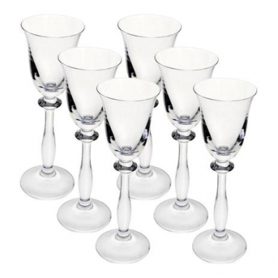 Jogo com 6 Taças Ângela para Licor em Cristal 60ml