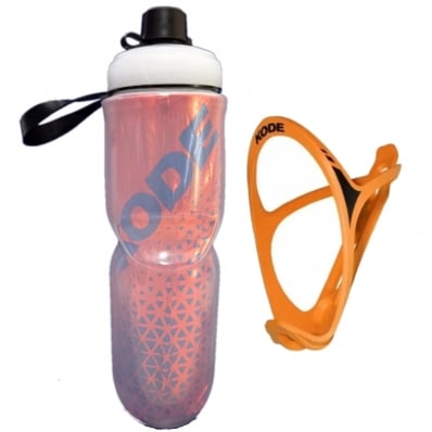 Garrafa Termica 700ml Com Suporte Caramanhola Kode Bike Laranja/Azul