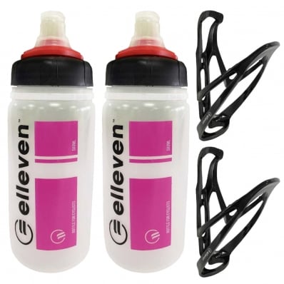 2x Garrafa Caramanhola com Suporte Elleven 560ML bike Mtb Rosa