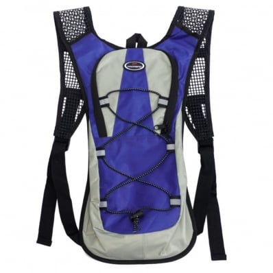 Mochila Hidratação Com Cintos Peitorais Bike Refil 2 Litros Azul