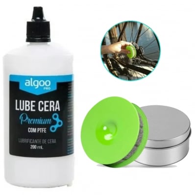 Lubrificante Bike Corrente Algoo Premium Cera 200ml + Aplicador Fácil