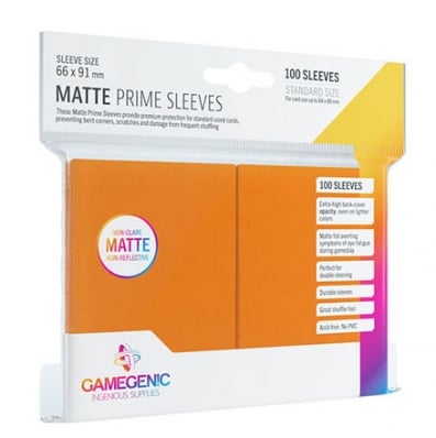 SLEEVES GAMEGENIC PRIME MATTE LARANJA ESCURO - 66X91MM