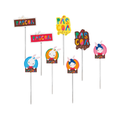 Toppers para Doces Páscoa (pacote com 12 unidades)